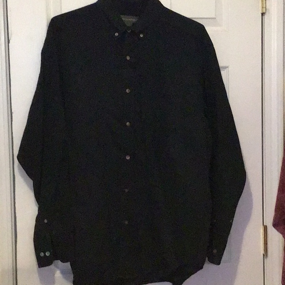 Banana Republic solid black button down sz L